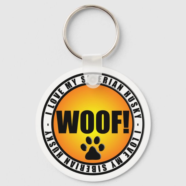 Porte-clés J'Aime Mon Husky Sibérien ! porte - clé (Recto)