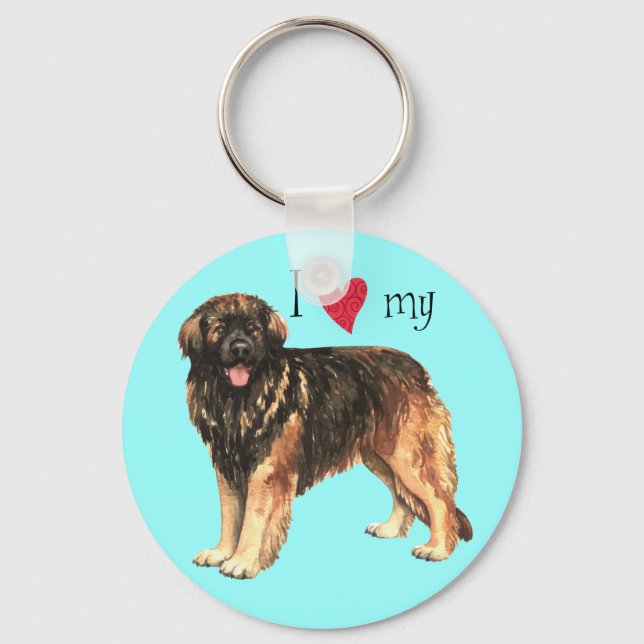Porte-clés J'aime mon Leonberger (Recto)