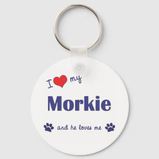 Porte-clés J'Aime Mon Morkie (Chien Homme)