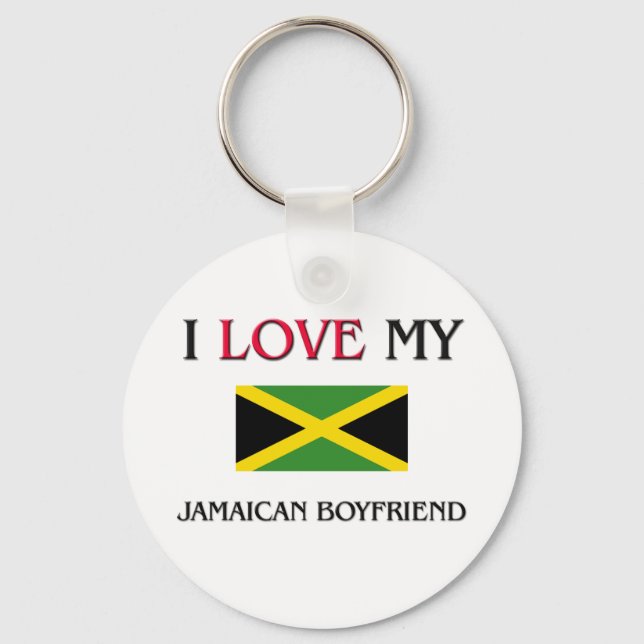 Porte-clés J'aime mon petit ami jamaïcain (Recto)