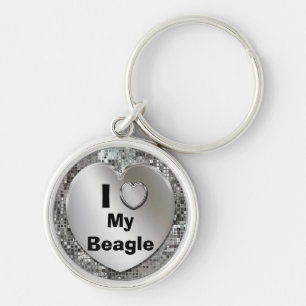 Porte-clés J'aime mon porte - clé de coeur de beagle