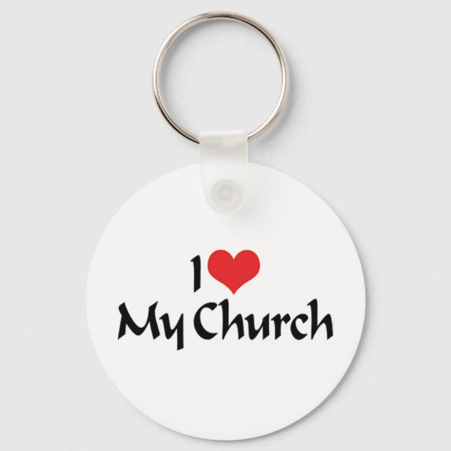 Porte-clés J'aime mon Porte - clé d'église (Recto)