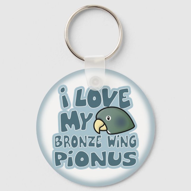 Porte-clés J'Aime Mon Porte - clé Pionus aimée De Bronze (Recto)