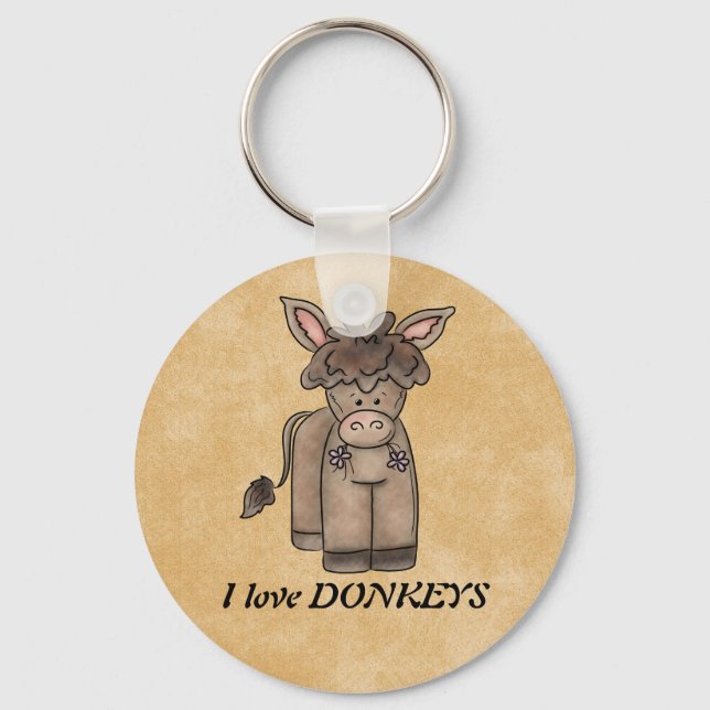 Porte-clés J'aime porte - clé DONKEYS (Recto)