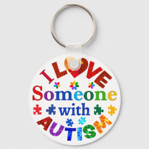 Porte-clés J'aime quelqu'un avec AUTISM