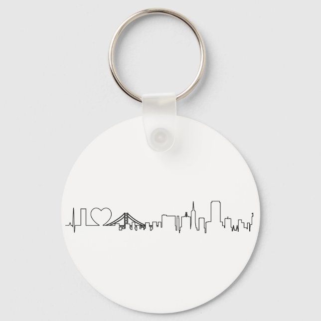 Porte-clés J'aime San Francisco dans un style ecg extraordina (Recto)
