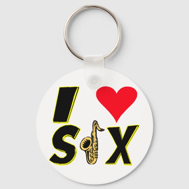 Porte-clés J'aime Sax (Recto)
