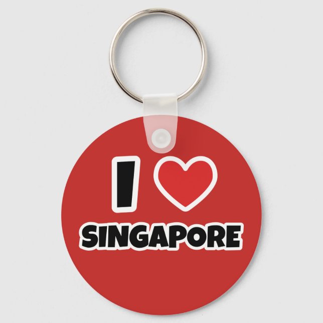 Porte-clés J'aime Singapour (Recto)