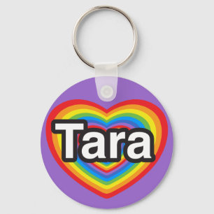 Porte-clés J'aime Tara. Je t'aime Tara. Coeur