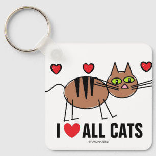 Porte-clés J'aime tous les chats