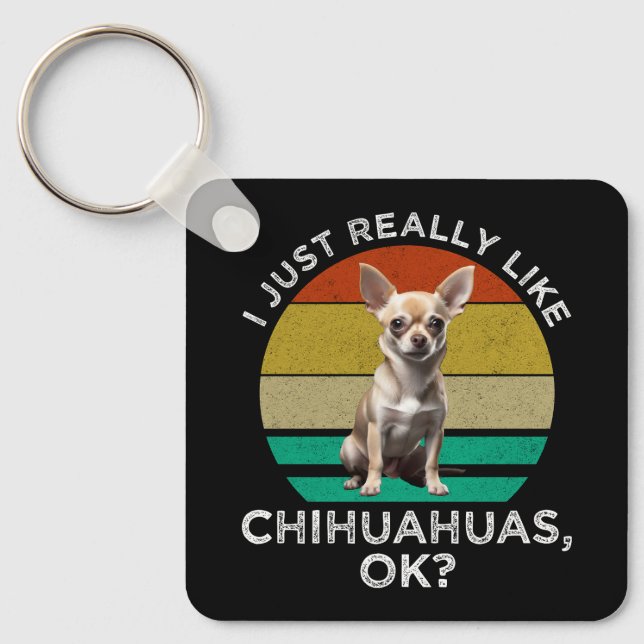 Porte-clés J'Aime Vraiment Les Chihuahuas, D'Accord ? (Recto)