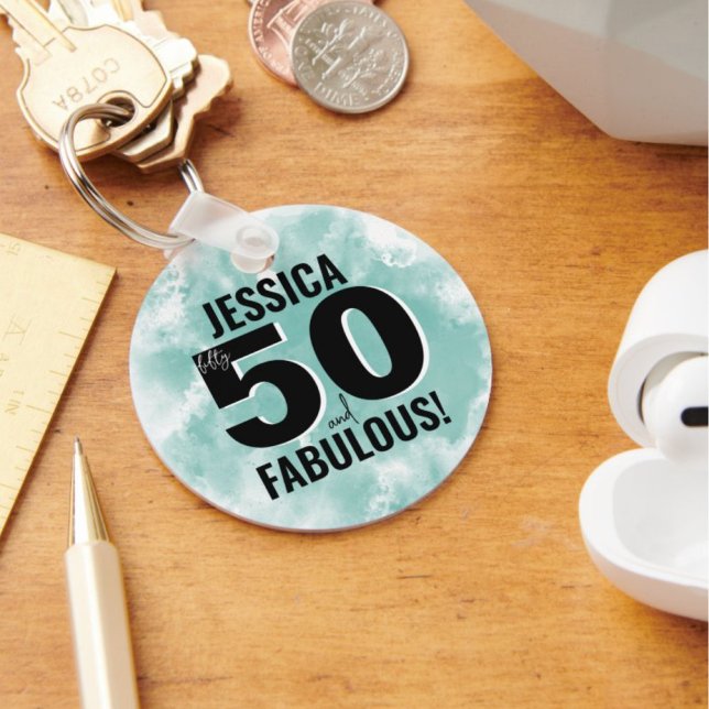 Porte-clés Jalon 50e anniversaire Fabuleux (Milestone 50th Birthday Fabulous keychain)