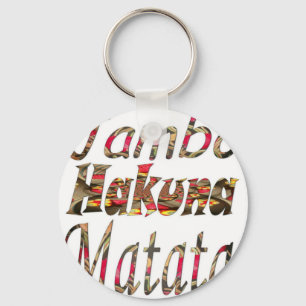 Porte-clés Jambo Hakuna Matata ! Imprimerie d'art Vintage afr
