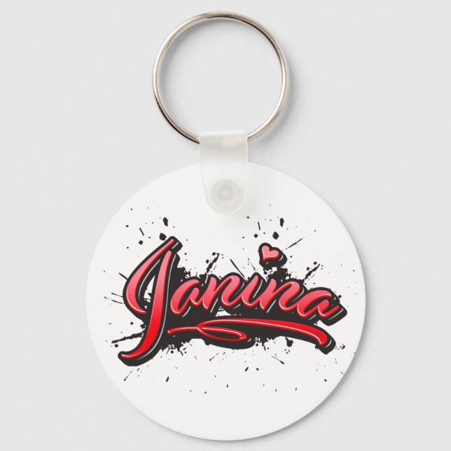 Porte-clés Janina red Heart Graffiti (Recto)