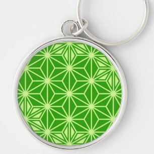 Porte-clés Japanese Asanoha pattern - lime green