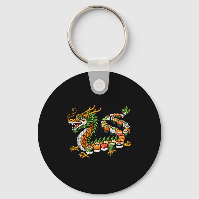 Porte-clés Japanese Dragon Sushi Funny Japanese Food Art Men  (Recto)
