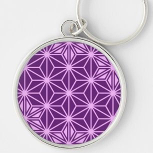Porte-clés Japonais Asanoha motif - améthyste violet