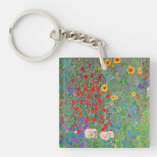 Porte-clés Jardin agricole de Gustav Klimt avec tournesols