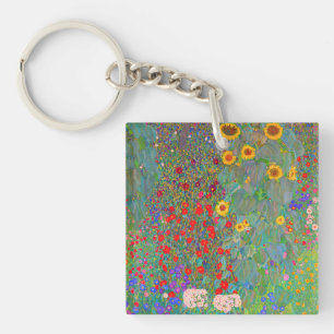 Porte-clés Jardin agricole de Gustav Klimt avec tournesols