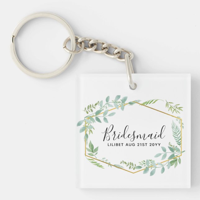 Porte-clés Jardin botanique Feuille Mariage de verdure (Devant)