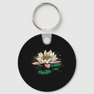 Porte-clés Jardin de nénuphars et lotus fleur de naissance de