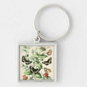 Porte-clés Jardin des papillons et des fleurs