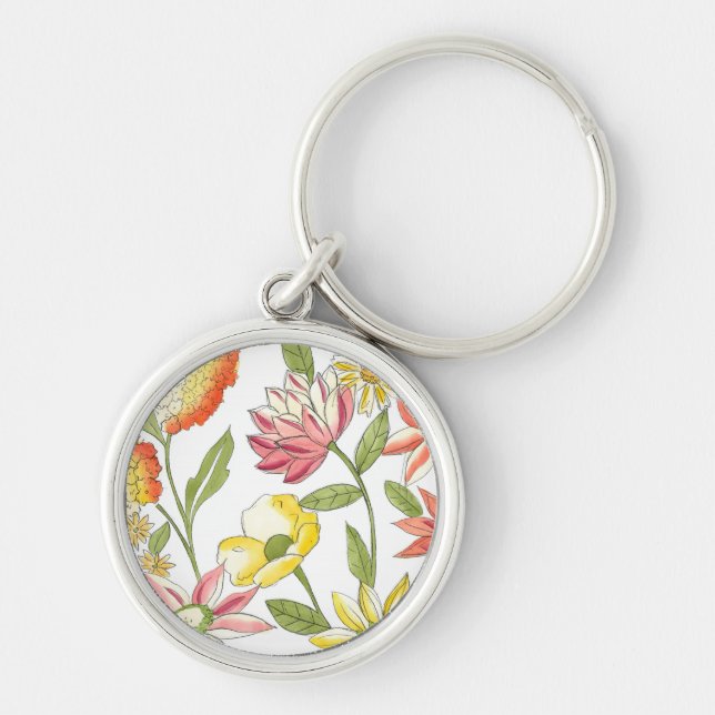 Porte-clés Jardin fleuri avec Arrière - plan blanc (Devant)