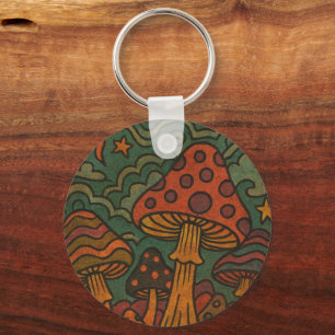 Porte-clés Jardin Magique Vintage Psychedelique des Années 70