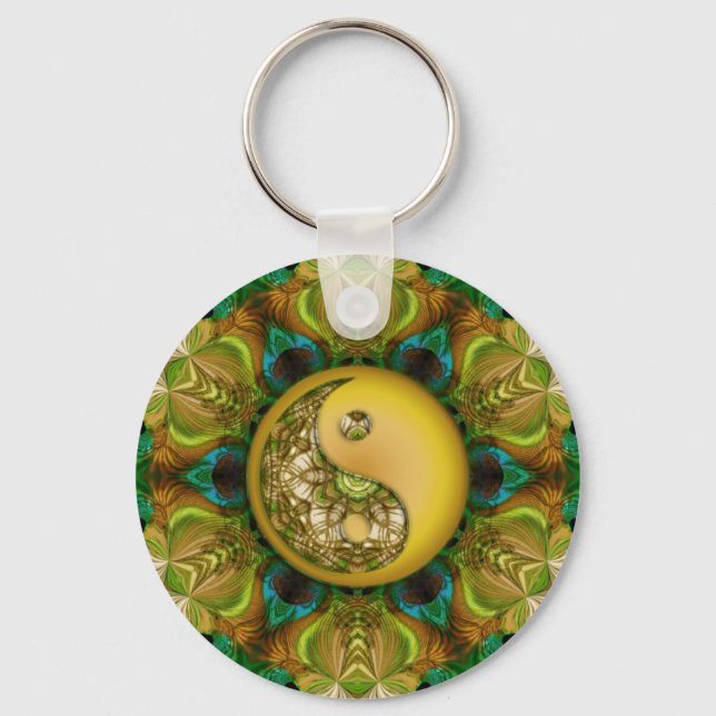 Porte-clés Jaune YinYang Mandala Porte - clé (Recto)