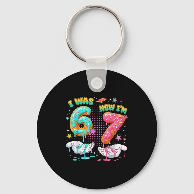 Porte-clés J'avais 6 ans maintenant j'ai 7 ans Anniversaire S (Recto)