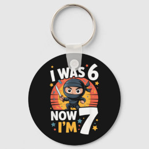 Porte-clés J'avais 6 ans maintenant j'ai 7 ans Ninja Septième