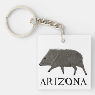 Porte-clés Javelina ARIZONA Désert Peccaire Animaux Sauvages 