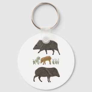 Porte-clés Javelina Family Portrait Animaux du désert