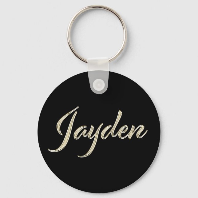 Porte-clés Jayden Name whitegold Button (Recto)