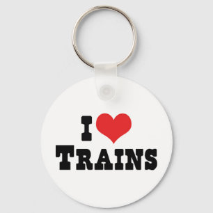 Porte-clés Je adore les trains à cœur - Amateur de trains min