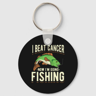 Porte-clés Je bat le cancer maintenant je vais pêcher 1
