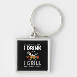 Porte-clés Je Bois Et Grill Aliments Cadeau Personnalisé