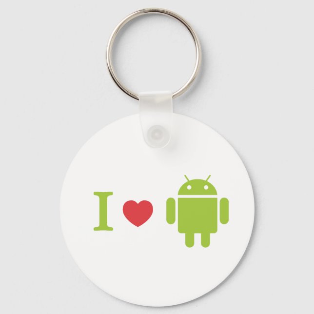 Porte-clés Je coeur Android (Recto)