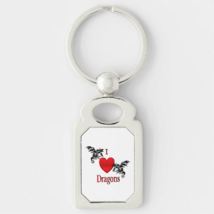 Porte-clés Je Coeur Dragons