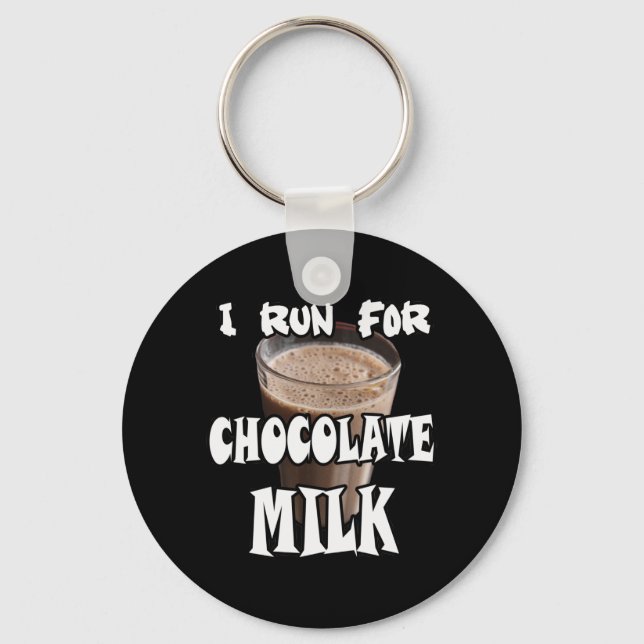 Porte-clés Je cours pour le lait au chocolat (Recto)