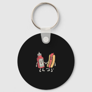 Porte-clés Je fais jaillir sur un chien chaud juteux Wieners