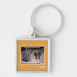Porte-clés Je fixe le chiot