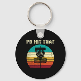 Porte-clés Je frapperais ce disque de golf Sket Sunset Retro