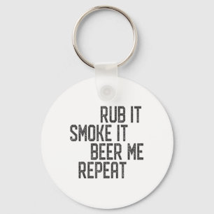 Porte-clés Je Frotte Ma Viande Bbq Fumeur Grillmaster Bière M