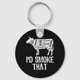 Porte-clés Je fumerais ce barbecue de vache Fumer Grillant M
