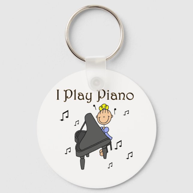 Porte-clés Je joue aux t-shirts et cadeaux de piano (Recto)