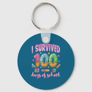 Porte-clés Je Kid Groovy a Survécu 100 Jours d'École