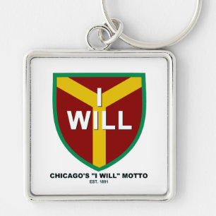 Porte-clés "Je" la devise, slogan de Chicago, IL