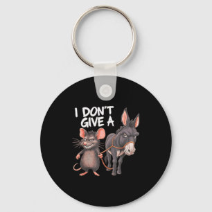 Porte-clés Je Me fiche d'un âne de souris de rat Drôle Sarcas