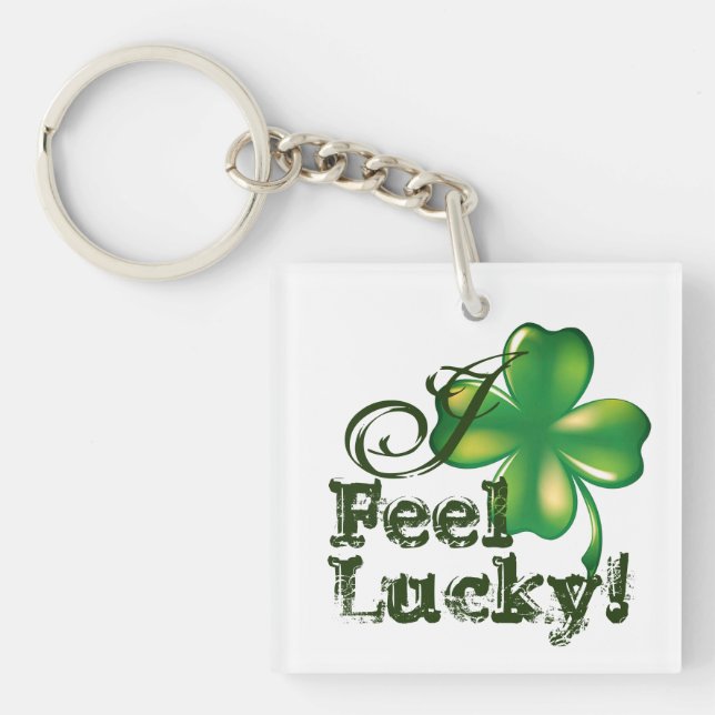 Porte-clés Je me sens chanceux, Saint Patrick's Day, Porte -  (Devant)